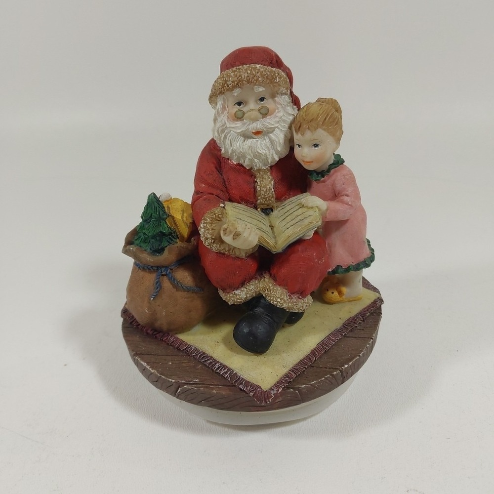 Santa Claus Candle Jar Lid Topper Figurine Christmas Resin Figural Holiday